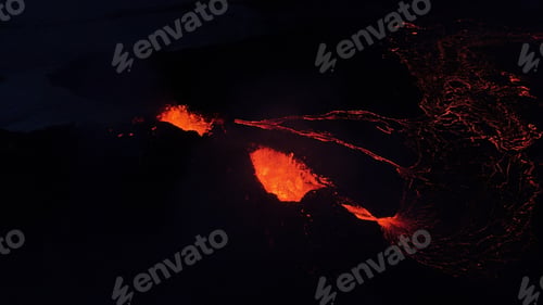 Preview: Night view of the Fagradalsfjall volcano in Iceland