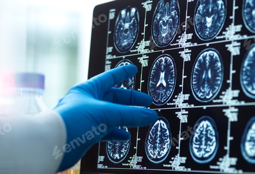 Preview: Doctor viewing a brain scan for possible ageing and disease