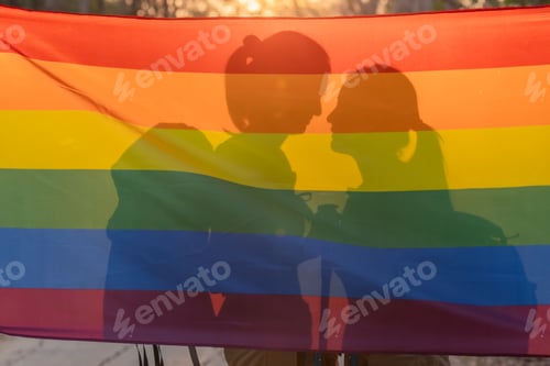Preview: silhouette of LGBT couple.