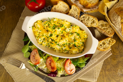 Preview: Scrambled eggs, top view
