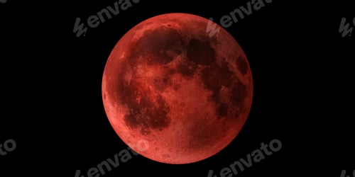 Preview: Blood Moon planet red full and new in outer space