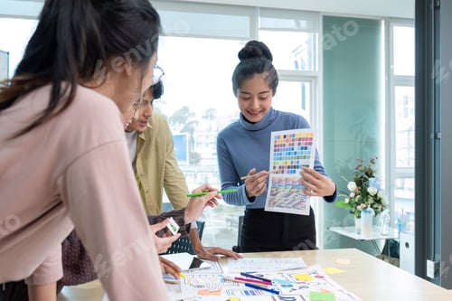 Preview: Creative team brainstorming meeting plans for group problem solving ideas, creative teamwork to