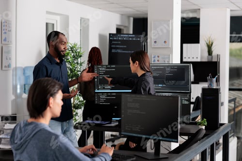 Preview: App software developer typing machine learning html code