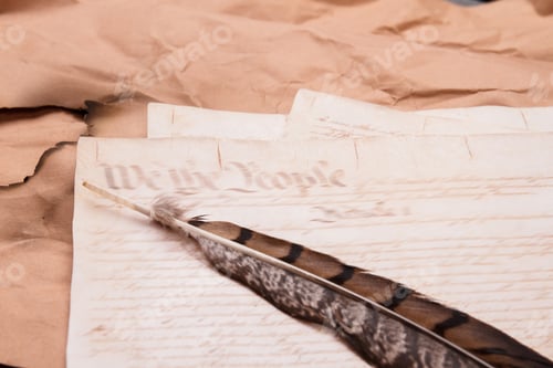 Preview: Old historical document with quill.