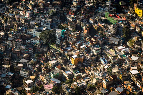 Preview: Aerial view above crowded favela, Rio De Janeiro, Brazil