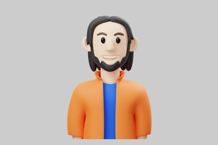 Preview: Friendly cartoon man with beard