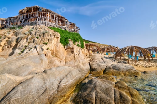 Preview: Beautiful beach and rocky coastline landscape in Greece
