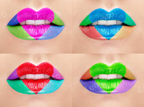 Preview: Lips painted with a lipstick heart