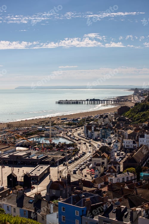Preview: Seaside playgrounds and coastline in Hastings, England