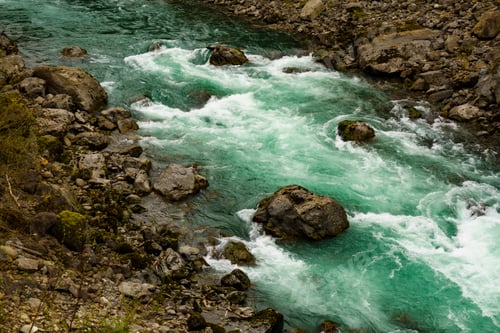 Preview: White water, fast flowing water on the Elwha River, Port Angeles.