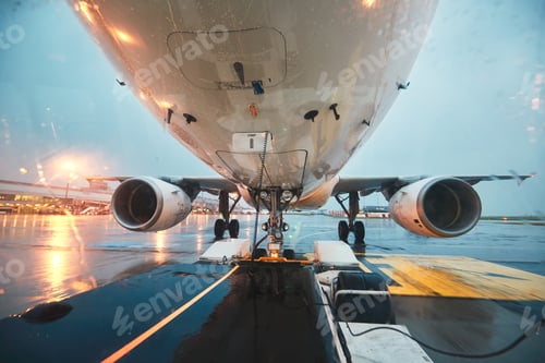 Preview: A busy airport in the rain