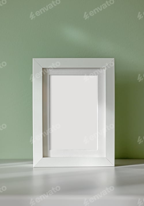Preview: white frame on green background