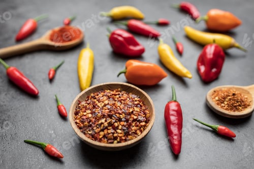 Preview: Variety of fresh and dried chili peppers