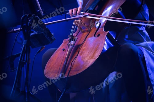 Preview: Detail of a cello on the stage