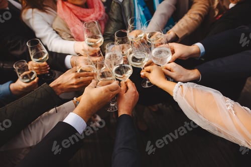 Preview: group of people toasting champagne