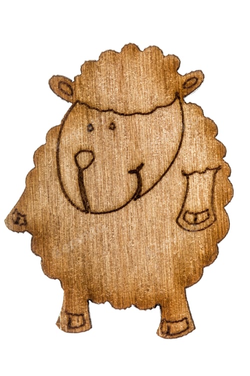 Preview: Figurine from wooden chipboard, decorative element for scrapbooking, isolated on white background