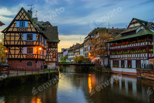 Preview: Strasbourg Alsace France. Traditional half timbered houses