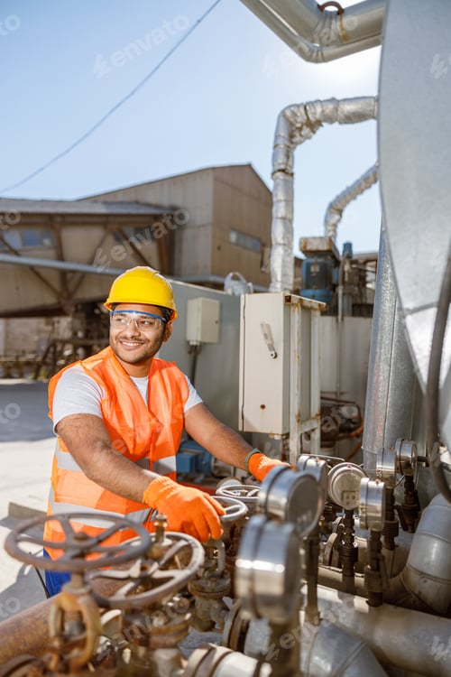 Preview: Young construction industry worker is working outdoors