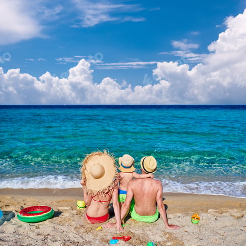 Preview: Family on beach in Greece