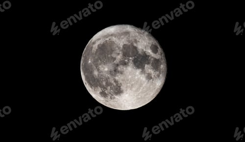 Preview: Beautiful shot of the full moon in the black sky at night