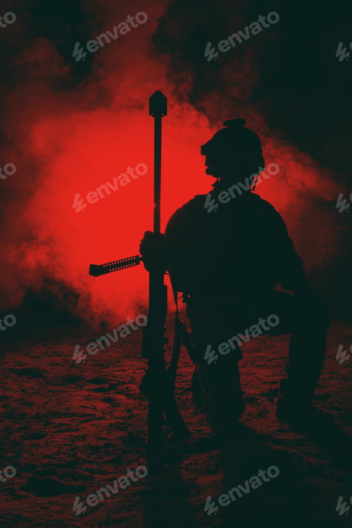 Preview: Army sniper in the fire and smoke