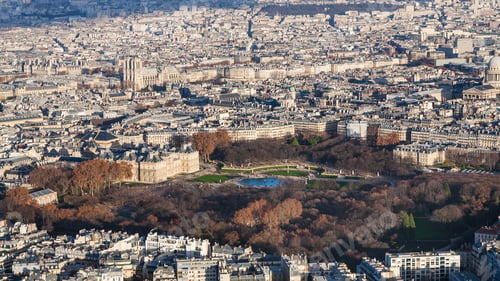 Preview: above view of luxembourg garden in Paris city