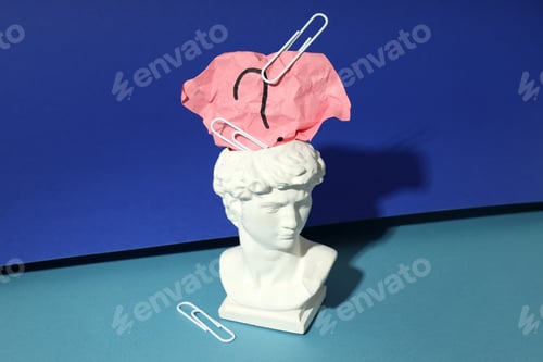 Preview: Concept of problems with memory, amnesia disease on two tone background