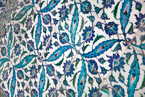 Preview: Ancient Ottoman handmade turkish tiles with floral patterns