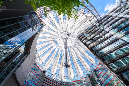 Preview: View of the Sony Center interior in Berlin, Germany