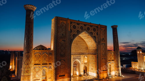 Preview: Registan Square in Samarkand Uzbekistan at night