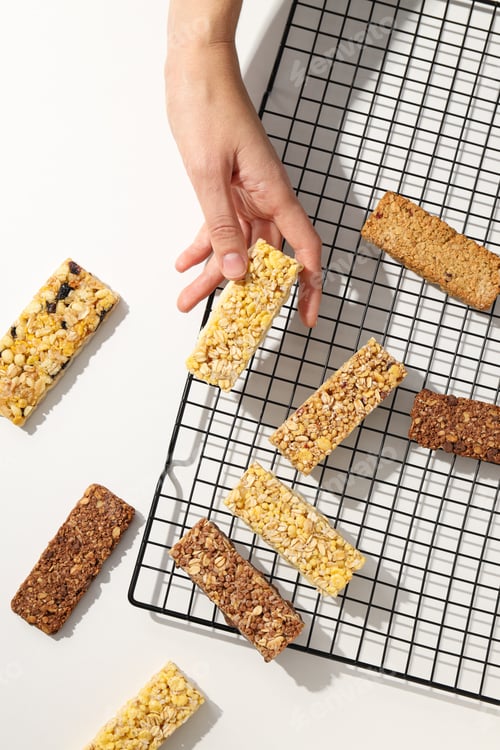 Preview: Granola Bars on a black metal stand