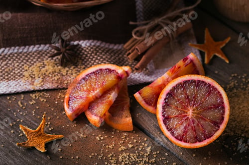 Preview: Fresh Red Orange Fruit, Spices and Brown Sugar