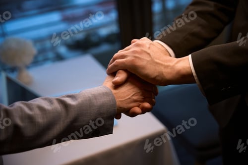 Preview: Female and male shake hands