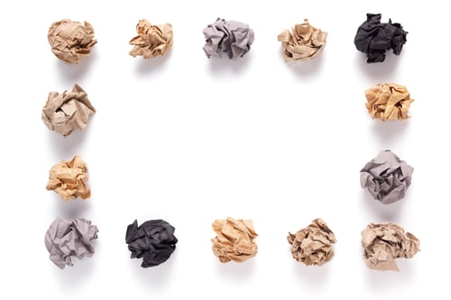 Preview: Crumpled paper balls on isolated white background