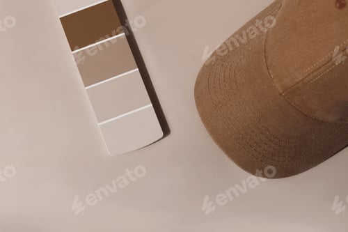 Preview: Hand holding Color samples palette design catalog.
