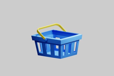 Preview: Blue shopping basket yellow handle