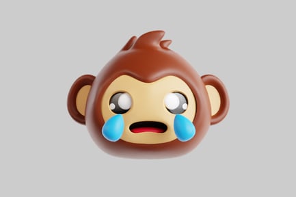Preview: Crying cartoon monkey face