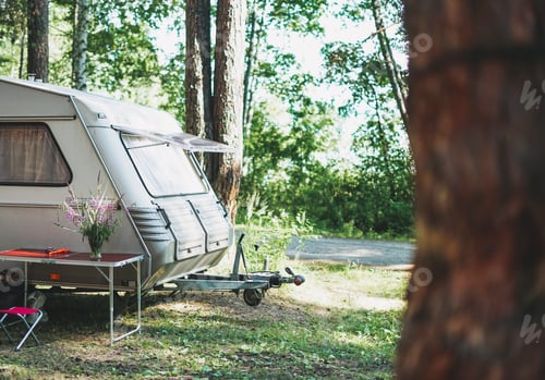 Preview: Camper trailer in the woods