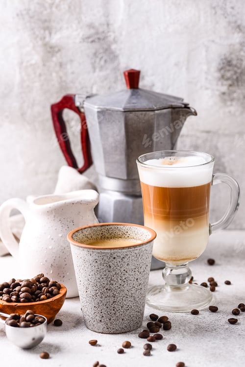 Preview: Espresso and cappucino. Different coffee