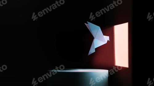 Preview: Peace, Hope concepts. World International Peace Day. Freedom Symbolic. Origami White Dove