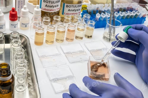 Preview: Experienced laboratory scientist analyzing a sample from a canned food can