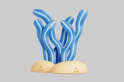 Preview: Cartoon seaweed with sand mound