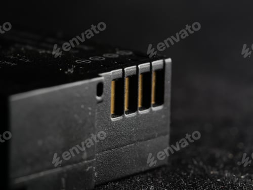 Preview: Closeup shot of a battery on a black background