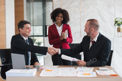 Preview: business holding hands, businessmen are agreeing on business together and shaking hands after a