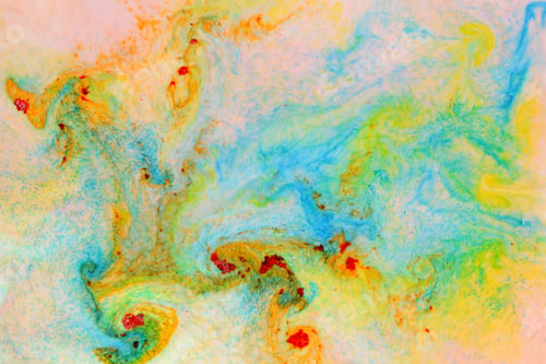 Preview: Fluid Art. Abstract Colorful Background. Multicolored Stains On Liquid. Multicolored Pattern With