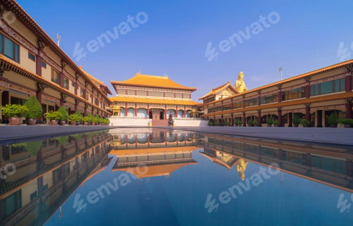 Preview: Temple in Thailand. Thai architecture building. Famous tourist attraction landmark.