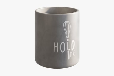 Preview: Concrete Kitchen Utensil Holder with Whisk Graphic