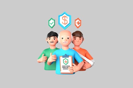 Preview: Insurance team cartoon character group