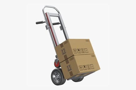 Preview: Folded Hand Truck with Cargo Boxes