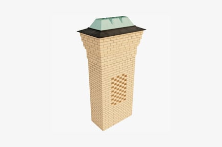 Preview: Brick chimney cap with dual flues